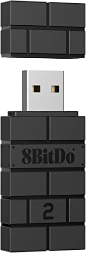 8Bitdo Wireless USB Adapter 2, Bluetooth Adapter für Switch, PC, PS Classic, Android, macOS, Raspberry Pi, Retrofreak System, Kompatibel mit Xbox Series, Joycon, Switch Pro, PS5, PS4, PS3 Controller