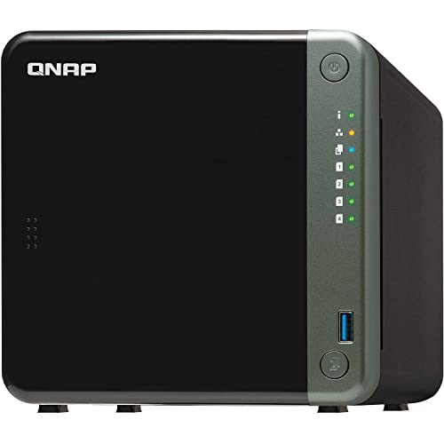 QNAP TS-453D-4G 4 Bay Desktop NAS Gehäuse - Netzwerkspeicher mit 2.5GbE Konnektivität, 4GB RAM, Intel Celeron Quad-Core, 2.0 GHz Prozessor - für Profis, unterstützt PCIe-Erweiterung