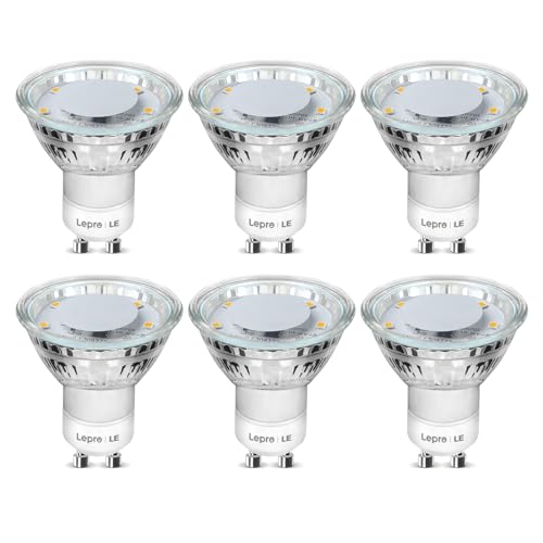 Lepro GU10 LED Warmweiss Energiesparlampen, 4W Ersetzt 50W Glühbirne, 325 Lumen 2700K GU 10 Led Lampen Warmweiß, Abstrahlwinkel 100° Flimmerfrei Strahler, Nicht Dimmbar Reflektor Birnen, 6er-Pack