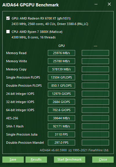 AIDA GPGPU Benchmark mit PCIe 4.0