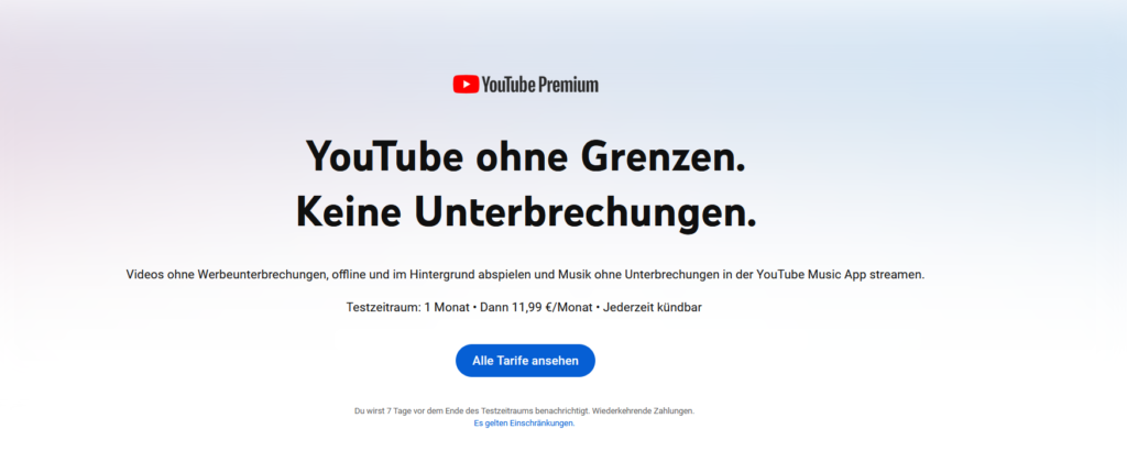 YouTube Premium Screenshot